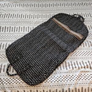 Vintage Vera Bradley Zebra Hanging Garment Bag Black Quilted Dual Handle Retired